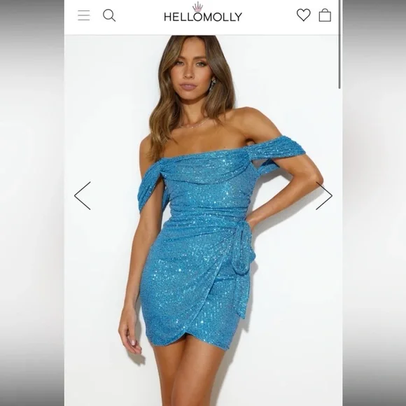 princess polly baby blue dress HELLO MOLLY Citadel Skies Dress Pink Sequins main image 0